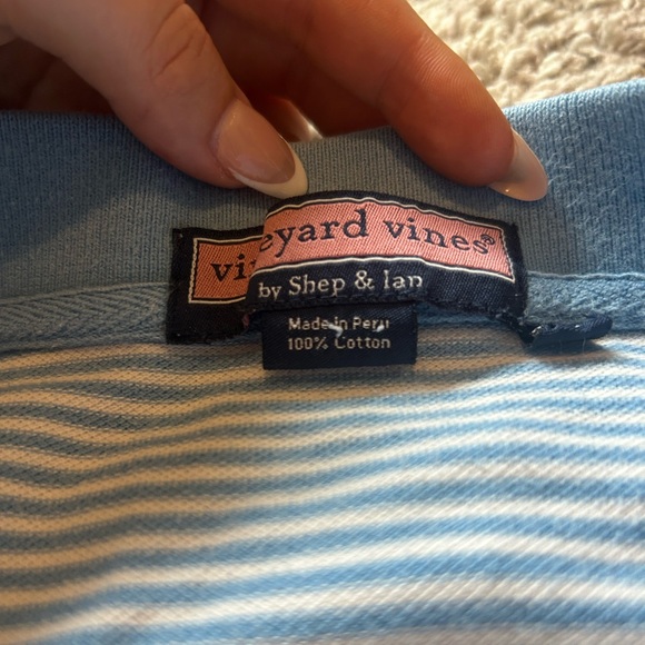 VINEYARD VINES Mens Size XL Light, blue, and white striped polo - Picture 6 of 9